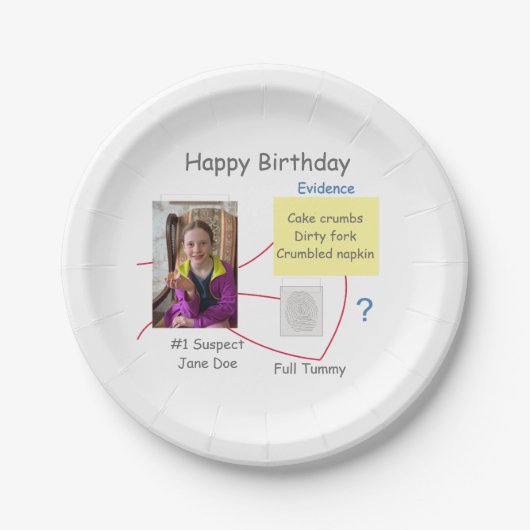 ミステリー犯罪解決証拠委員会 ペーパープレート (正面)