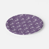 ミステリー疑門符の謎のパズルの紫色 ペーパープレート (アングル)