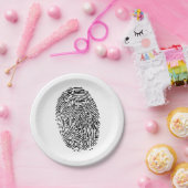 ミステリー黒い指紋 ペーパープレート (パーティー)