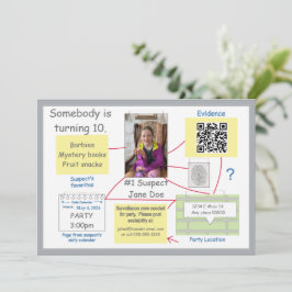 ミステリー 犯罪解決 証拠ボード QR 招待状