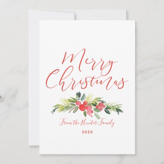 ミステルトウのクリスマス | 水彩 ノートカード (正面)