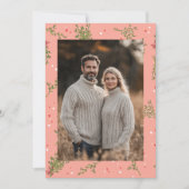 ミステルトウ甘いピンクのクリスマスカスタム写真 シーズンカード (正面)