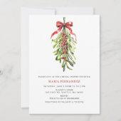 ミステルトーウィンターホリデーズクリスマスブライダルシャワー 招待状 (正面)