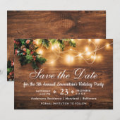 ミステルトーブランチ素朴ホリデークリスマスパーティー 招待状 (正面/裏面)