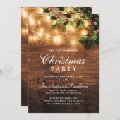 ミステルトーブランチ素朴ホリデークリスマスパーティー 招待状 (正面/裏面)