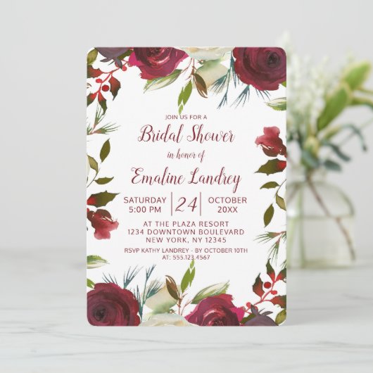 ミステルトーマナーウィンターウェディングブライダルシャワー 招待状 (スタンド正面)