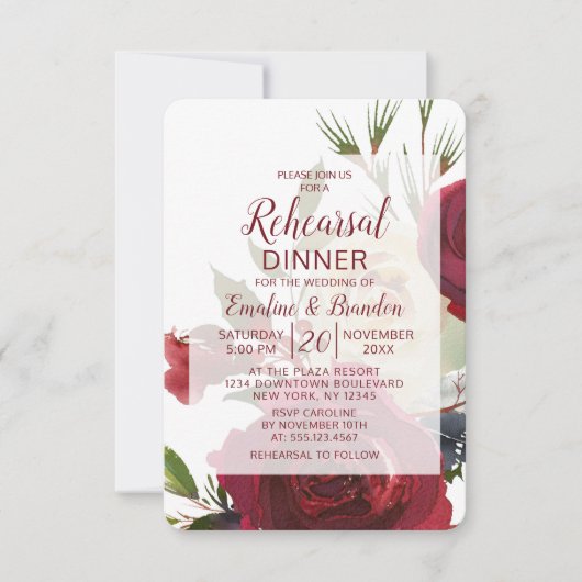 ミステルトーマナーウィンターウェディングリハーサルディナー 招待状 (正面)