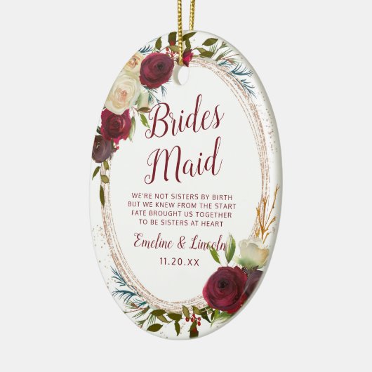 ミステルトーマナーウォーターの色へブライズメイド引用文 セラミックオーナメント (左)