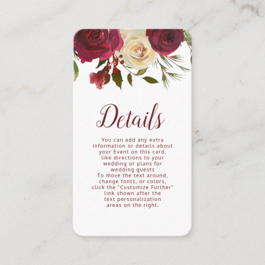 ミステルトーマナーウォーターカラー結婚フローラの詳細 エンクロージャーカード (正面)