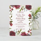 ミステルトーマナーウォーターカラー縁ど冬結婚の 招待状 (スタンド正面)