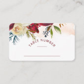 ミステルトーマナーシック結婚シーティングのテーブル番号 プレイスカード (正面)