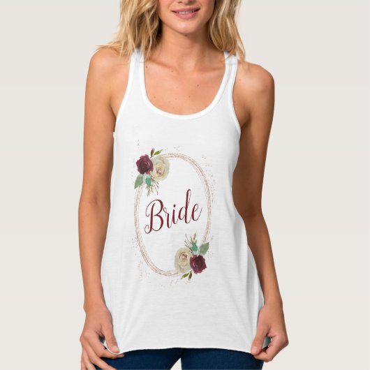 ミステルトーマナーバラ金ゴールドオーバルフローラフレームブライド タンクトップ (正面)