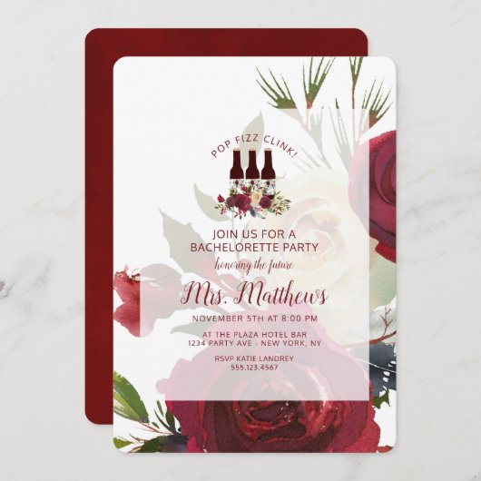 ミステルトーマナーフィズポップ・アートのンクリンクバチェロレッテ 招待状 (正面/裏面)