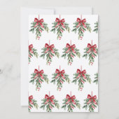 ミステルトーレッドボウクリスマスホリデーパーティー招待状 招待状 (裏面)