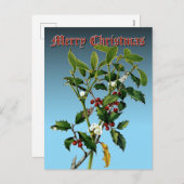 ミステルトー&ホリーグリーンリー植物芸術 シーズンポストカード (正面/裏面)