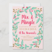 ミステルtoe 水彩ゴールド クリスマス ミックス ミンゲル 招待状 (正面)