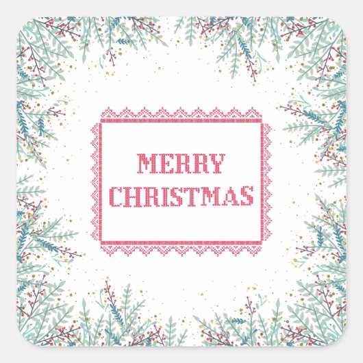 ミステレエレガントトーメリークリスマススクリプト スクエアシール (正面)