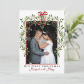 ミステレエレガントトー初めてのクリスマス結婚した写真 シーズンカード (スタンド正面)