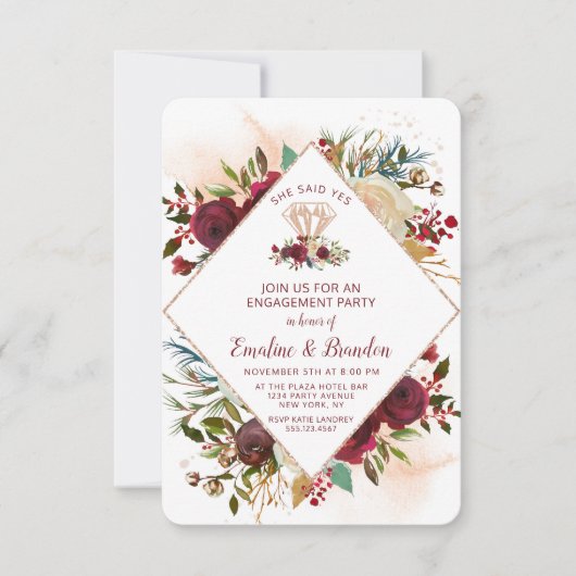 ミステレトーマナーシックシーザーセーYes婚約パーティ 招待状 (正面)