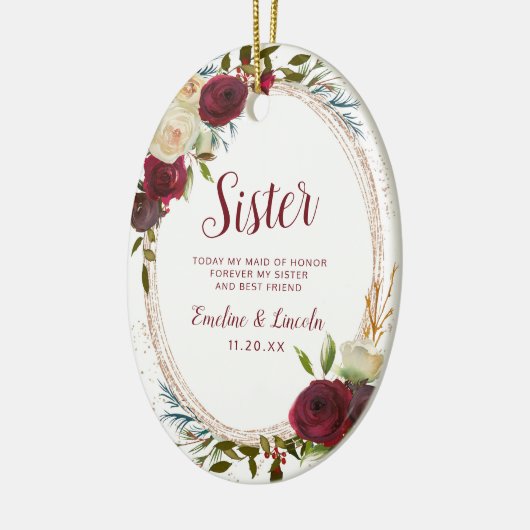 ミステレトーマナートゥザシスターメイド・オブ・オーナー(花嫁付き添い人)引用文 セラミックオーナメント (左)