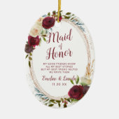 ミステレトーマナーフローラトゥザメイド・オブ・オーナー（花嫁付き添い人）引用文 セラミックオーナメント (正面)