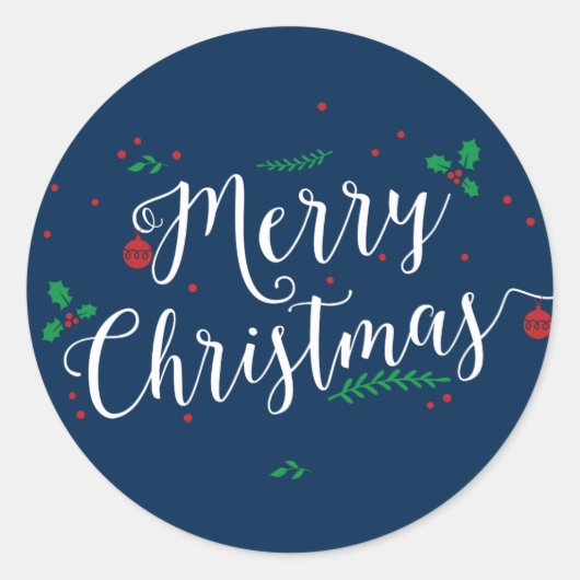 ミステレメリートークリスマスホリデーステッカー ラウンドシール (正面)