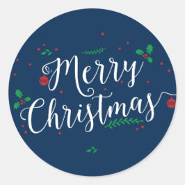 ミステレメリートークリスマスホリデーステッカー ラウンドシール
