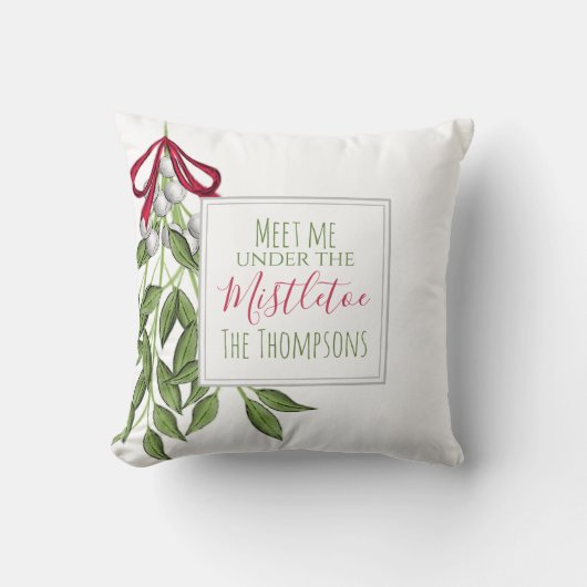 ミステレメリートーレッドとグリーンクリスマスカスタム クッション (正面)