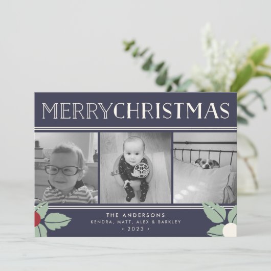 ミステレメリートー | 3フォトコラージュの休日 シーズンカード (スタンド正面)