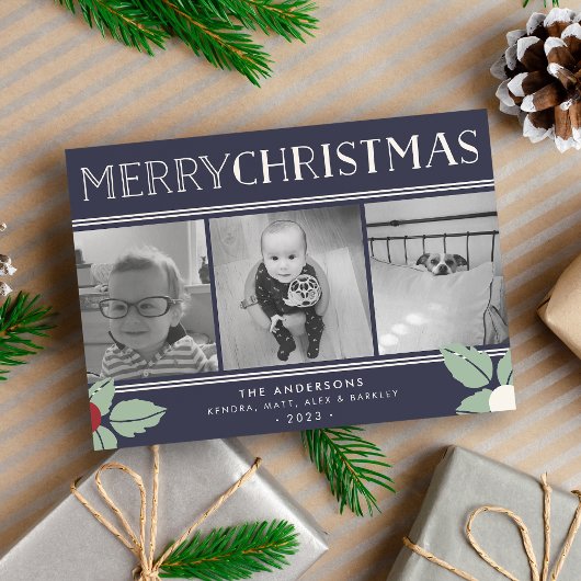 ミステレメリートー | 3フォトコラージュの休日 シーズンカード