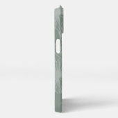 ミストグリーン熱帯植物性パーム葉パターン iPhoneケース (右側面)