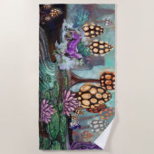 ミストズオブザグローシュルームズファンタジー風景 ビーチタオル (正面)