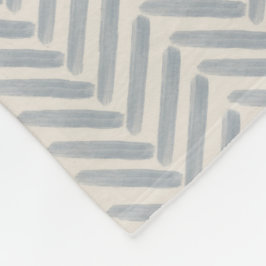 ミストブルーのヘリンボーン柄 海岸風の絵画的なデザイン フリースブランケット