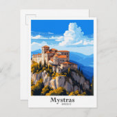 ミストラスギリシャヴィンテージトラベルイラストレーション ポストカード (正面/裏面)