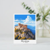 ミストラスギリシャヴィンテージトラベルイラストレーション ポストカード (スタンド正面)