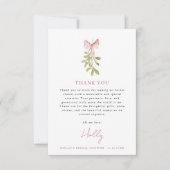 ミストルタス ダスティ ローズ ボウ ブライダル シャワー サンキューカード (正面)