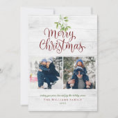 ミストルテオの風合いある木のメリークリスマス 2枚の写真 シーズンカード (正面)
