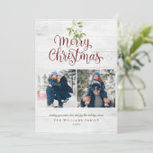 ミストルテオの風合いある木のメリークリスマス 2枚の写真 シーズンカード (スタンド正面)