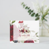 ミストルトゥーマナー冬の結婚式の食事選択への返信 ポストカード (スタンド正面)