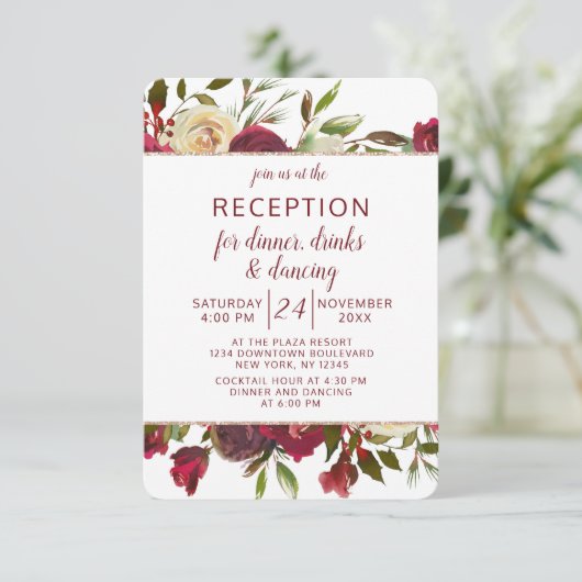 ミストルトゥーマナー ウィンターフローラル ウェディングレセプション 招待状 (スタンド正面)