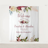 ミストルトーマナー水彩冬の結婚式歓迎 タペストリー (正面)