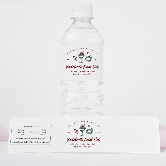 ミストルートとマルガリータ | クリスマスのバチェロレッテパーティー ペットボトルラベル