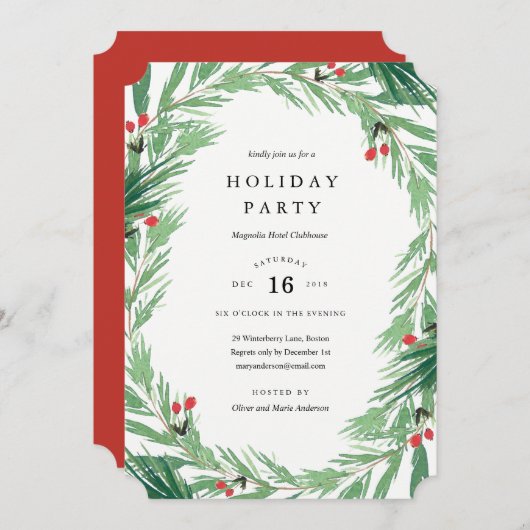 ミストルートのホリデーパーティー招待状 招待状 (正面/裏面)