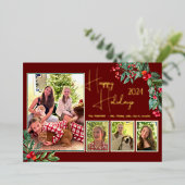 ミストルート エバーグリーン フォト ハッピー ホリデー カード フォイル (立ち正面)