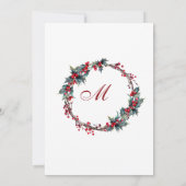 ミストルート ホリーのリース クリスマス ホリデー ブランチ 招待状 (裏面)