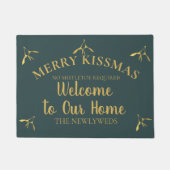 ミストレおもしろいートウェルカムグリーンクリスマス ドアマット (正面)