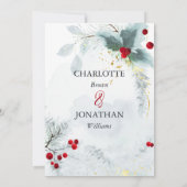 ミストレエレガントートウオーターカラーウィンターウェディングインビタ 招待状 (裏面)