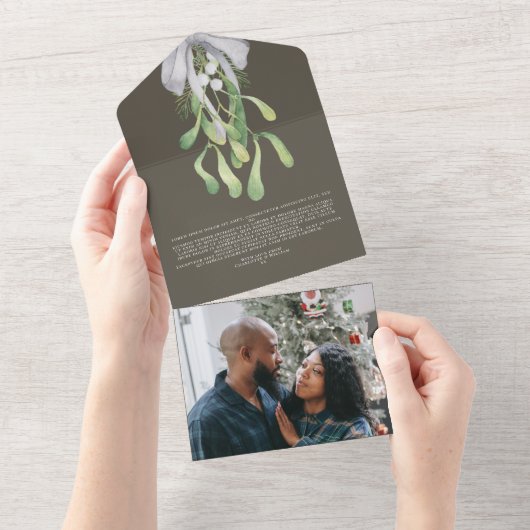 ミストレエレガントートクリスマスカード オールインワン招待状 (貼ってはがせる)