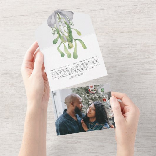 ミストレエレガントートクリスマスカード オールインワン招待状 (貼ってはがせる)