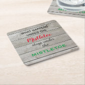 ミストレカラフルトーホリデイ スクエアペーパーコースター (アングル)